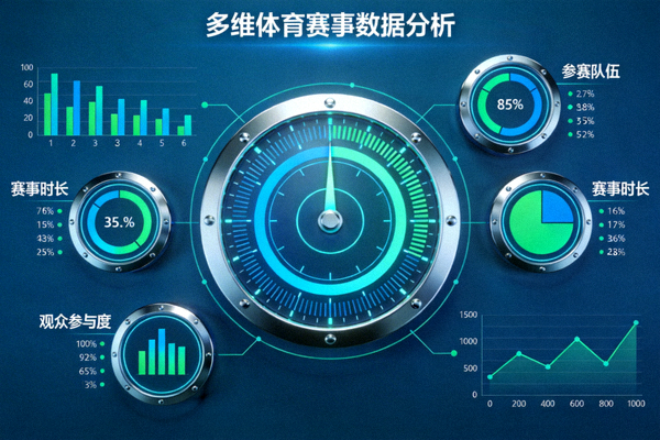 数据罗盘展示多维体育赛事数据分析图表